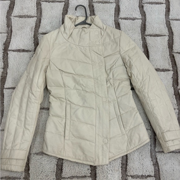 White leather Danier  winter jacket - Picture 1 of 6